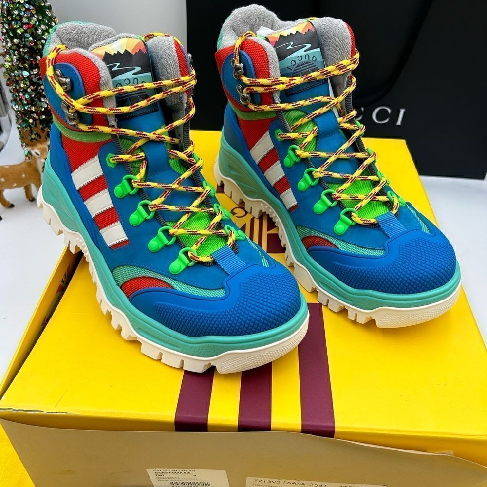 Men’s Gucci, X Adidas, leather training boots size 9, made in Italy - Picture 3 of 11